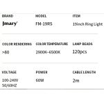 رینگ لایت 19 اینچی جی ماری مدل Jmary FM19RS